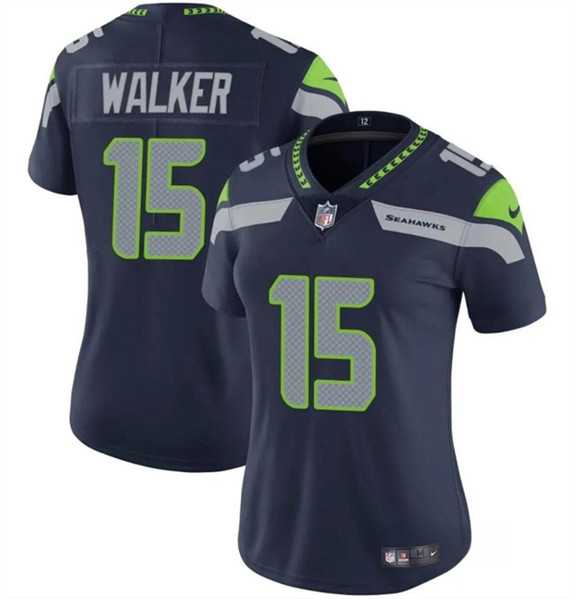 Women%27s Seattle Seahawks #15 P.J. Walker Navy Vapor Limited Football Stitched Jersey(Run Small) Dzhi->women nfl jersey->Women Jersey